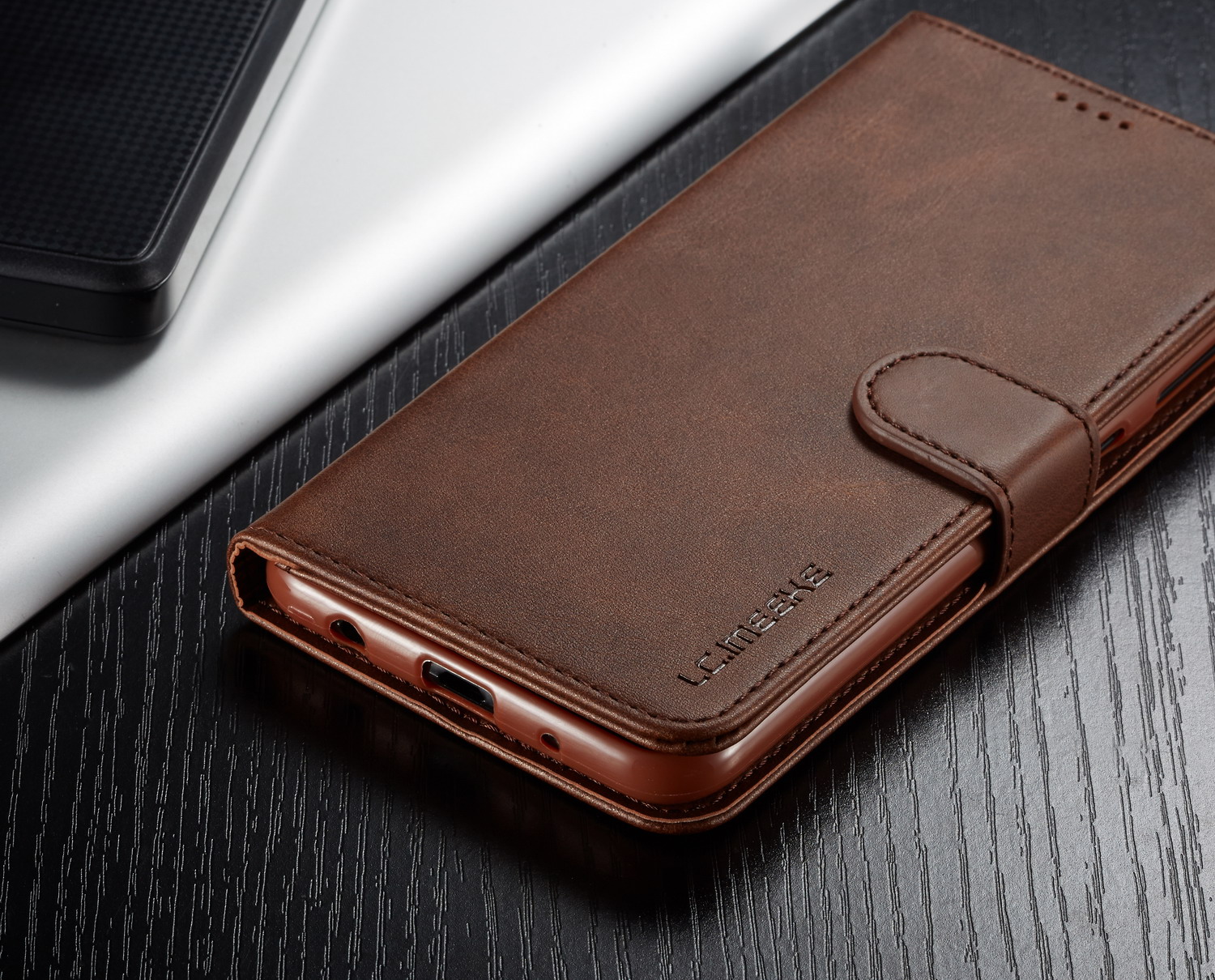 Lc. Стенд Кожи Imeeke Wallet Для Samsung Galaxy A10 - Черный