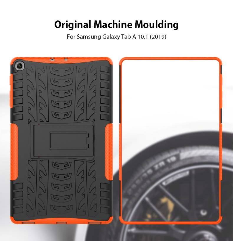 Caso de Protección de la Cubierta de la Tableta de Patrón de Neumático Anti-trate de Neumáticos Para la Cubierta de la Tableta TPU Para Samsung Galaxy Tab A 10.1 (2019) T510 - Azul Oscuro