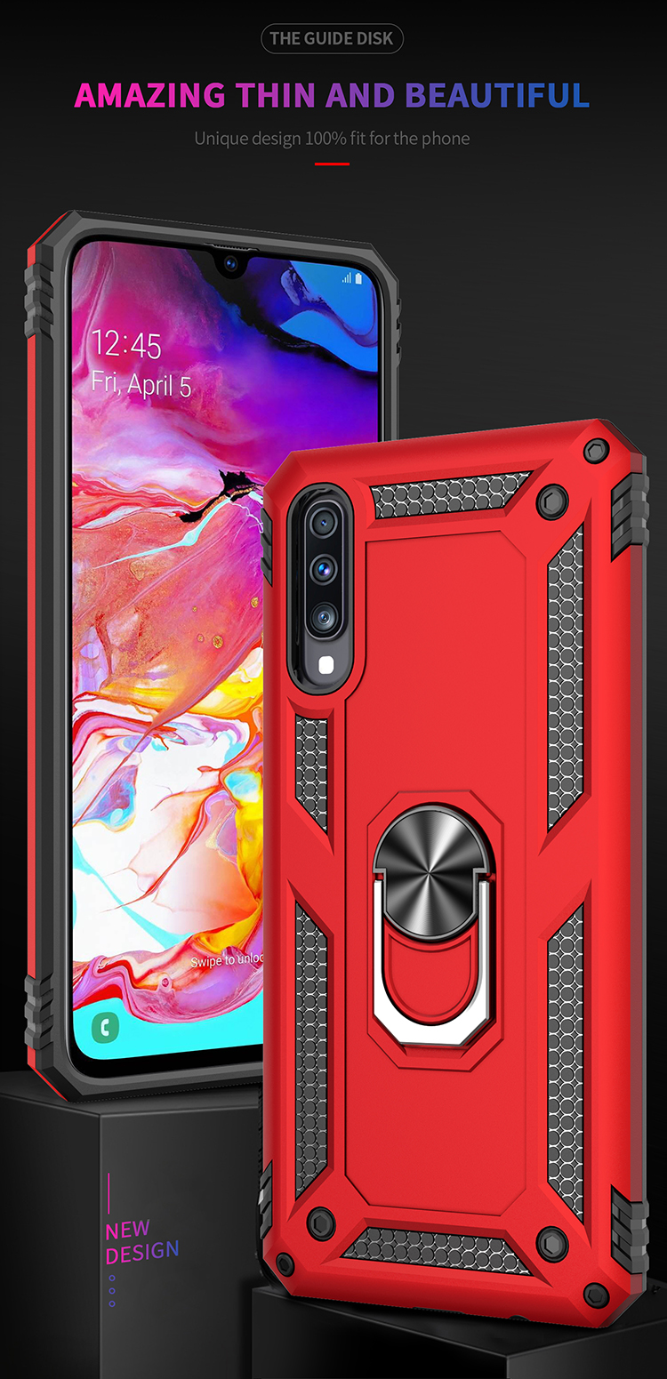 Hybrid PC TPU Kickstand Armor Phone Caseing Für Samsung Galaxy A70 - Roségold