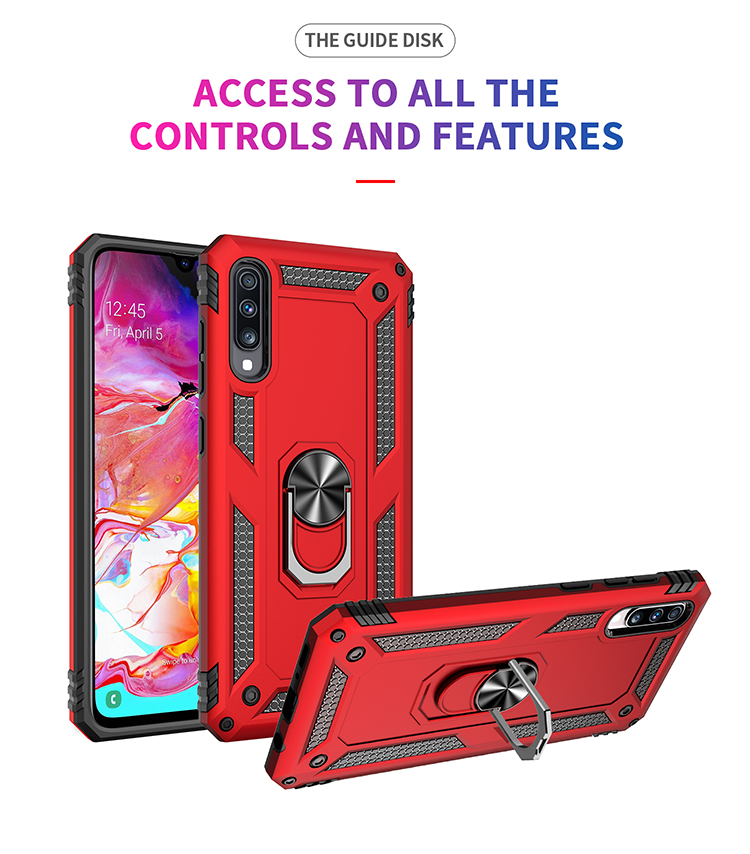 Гибридный пк TPU TPU -стенд Armor Phone Cording Для Samsung Galaxy A70 - Серебряный