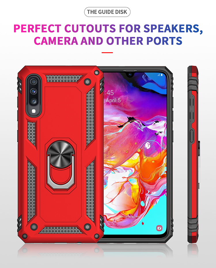 Hybrid PC TPU Kickstand Armor Phone Caseing Für Samsung Galaxy A70 - Roségold