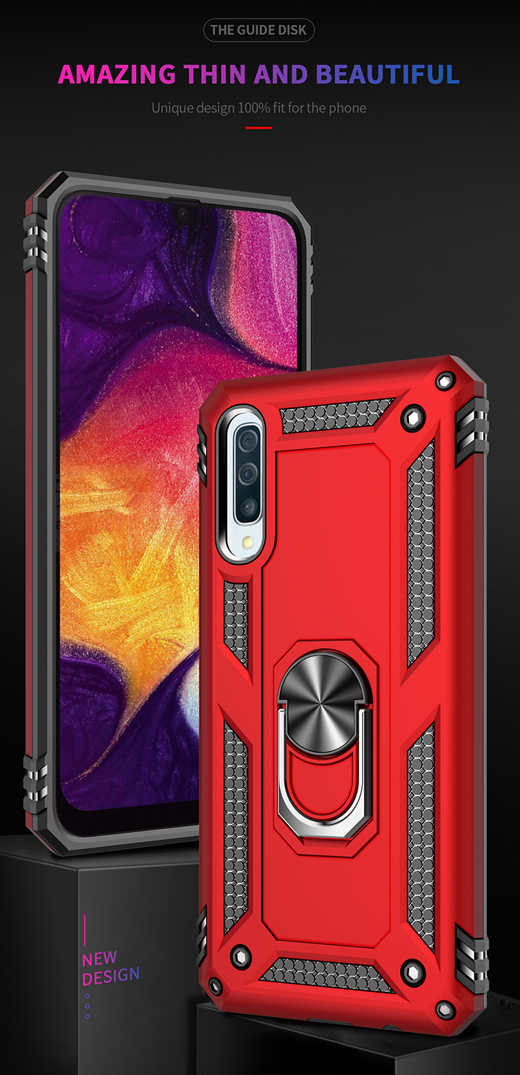 Hybrid PC TPU Kickstand Armour Téléphone Pour Samsung Galaxy A50 / A50 / A30 - Rouge