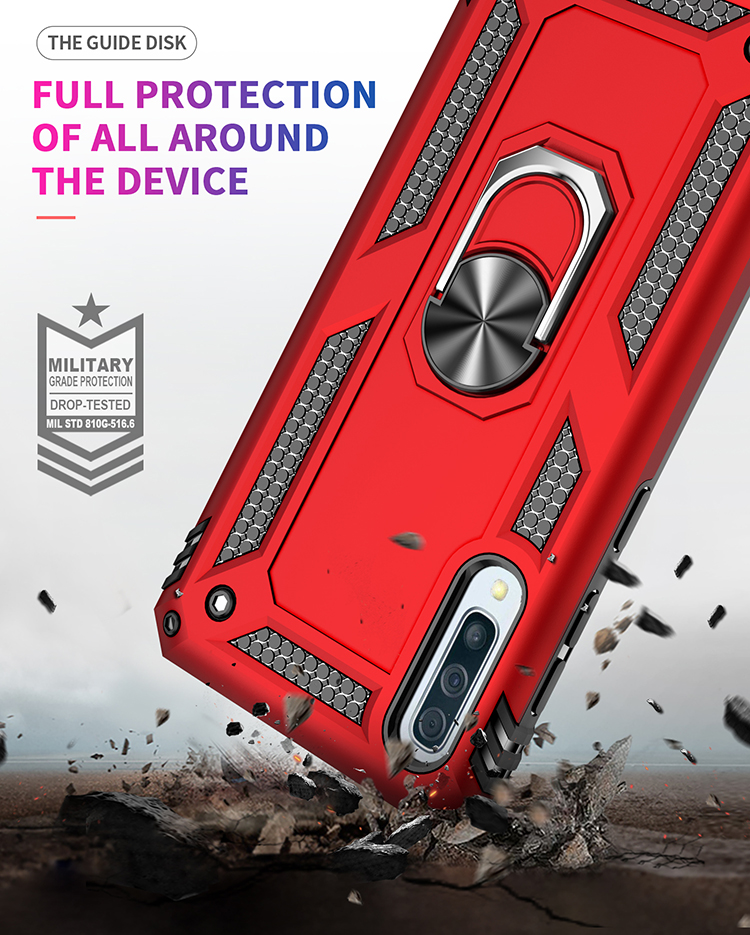 Hybrid PC TPU Kickstand Armour Téléphone Pour Samsung Galaxy A50 / A50 / A30 - Rouge