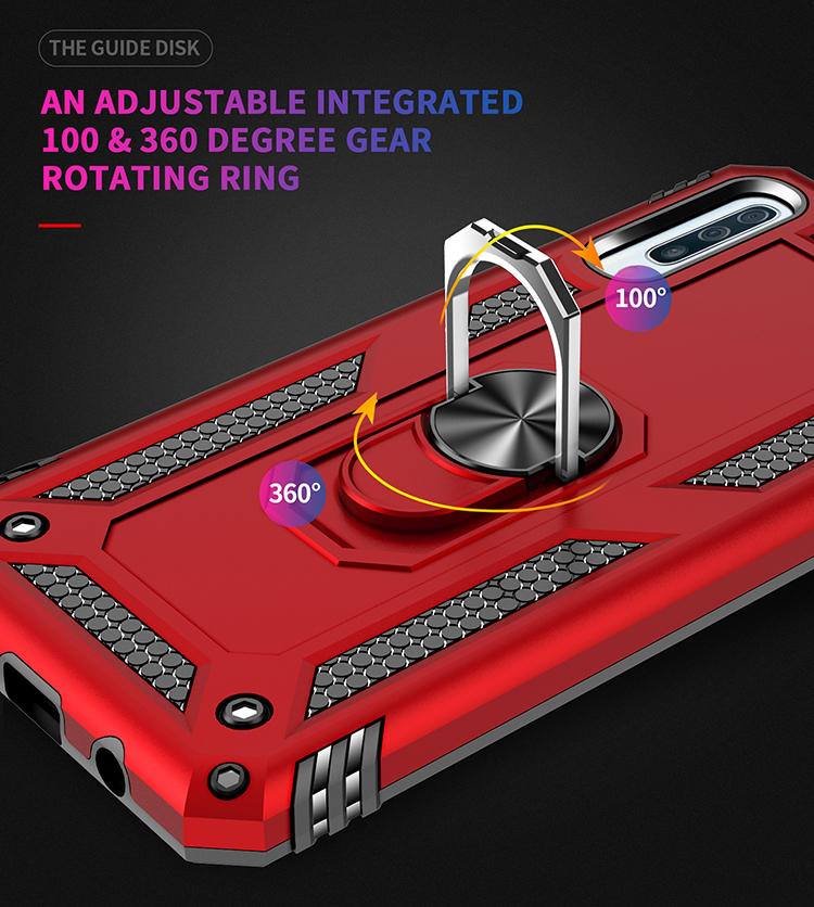 PC Hybrid TPU Kickstand Armor Teléfono Carcasa Para Samsung Galaxy A50 / A50 / A30 - Rojo