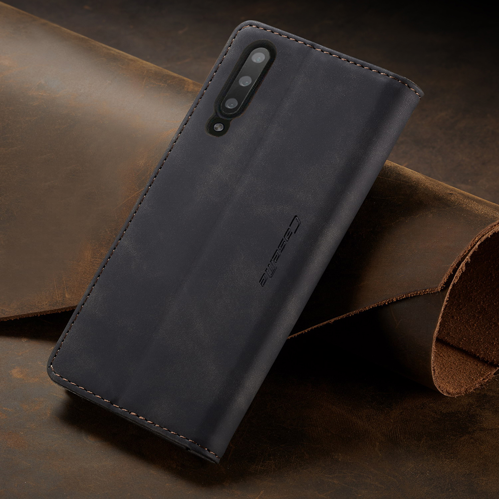 Caseme 013-Serie Auto-absorbierte Lederwallet-Hülle Für Samsung Galaxy A50 - Schwarz