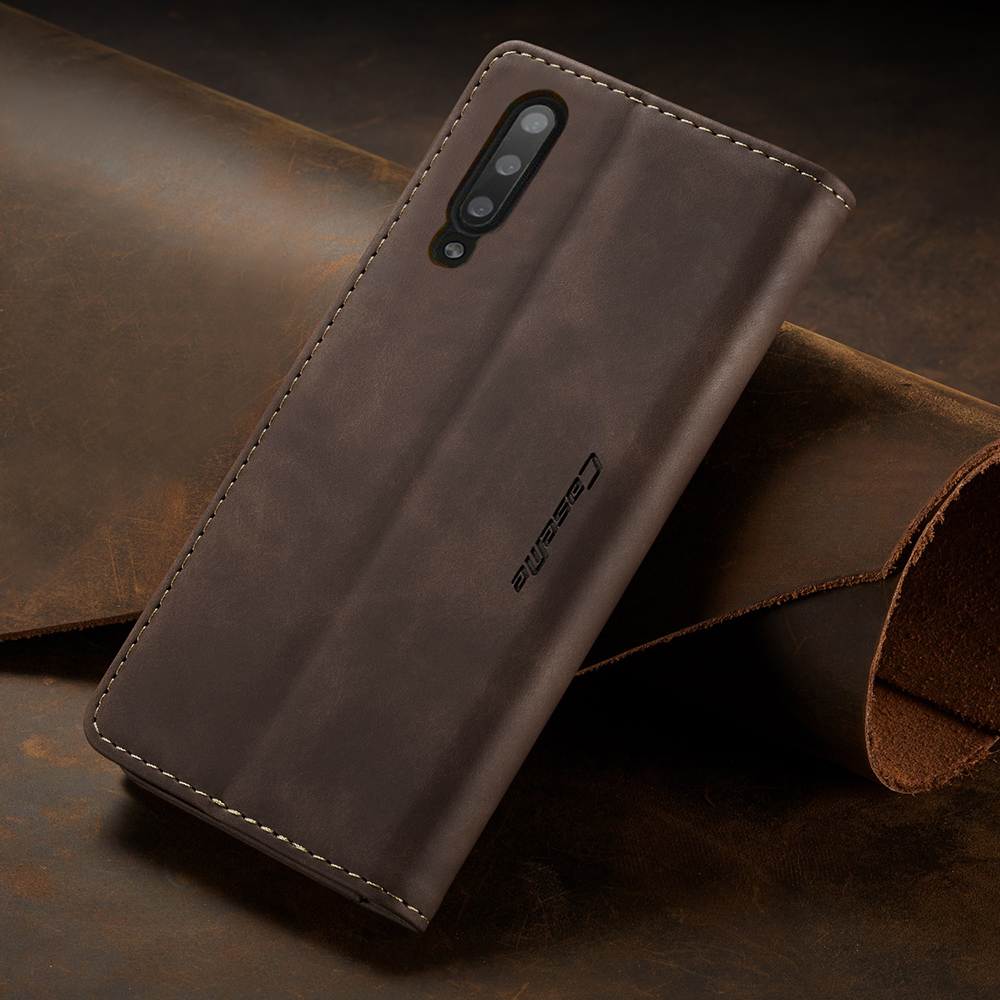 Caseme 013-Serie Auto-absorbierte Lederwallet-Hülle Für Samsung Galaxy A50 - Schwarz