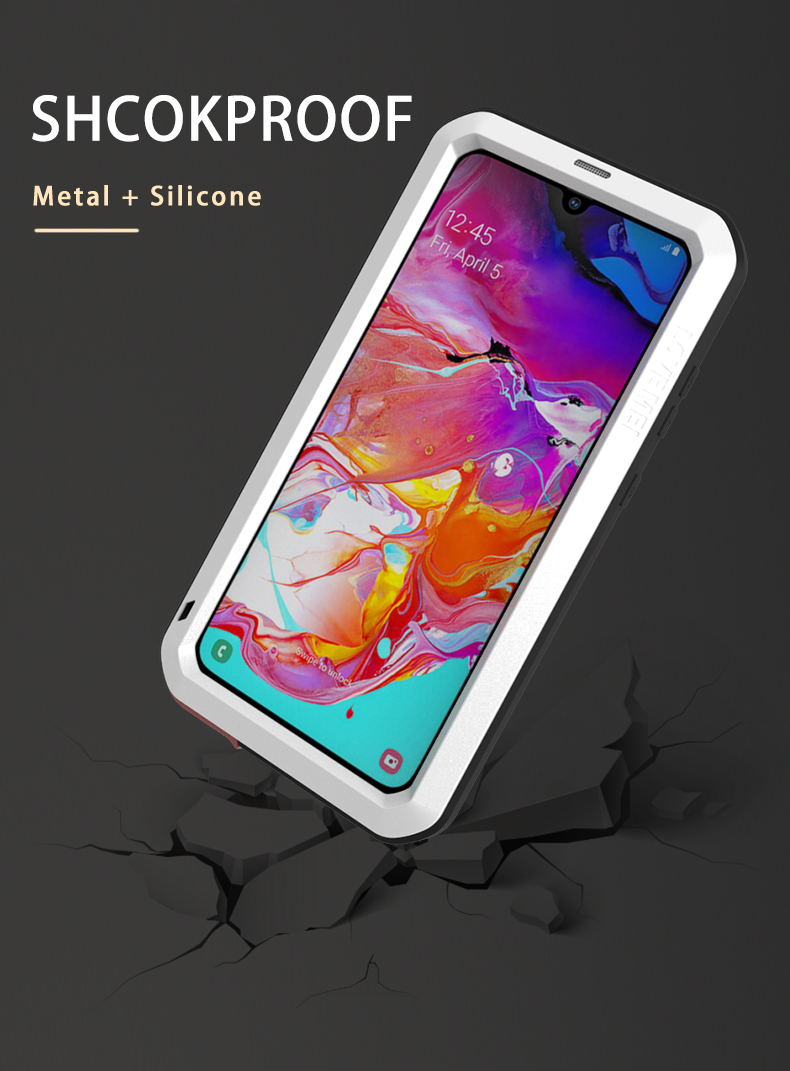 Love Mei Dropproof Metal Case Para Samsung Galaxy A70 - Blanco