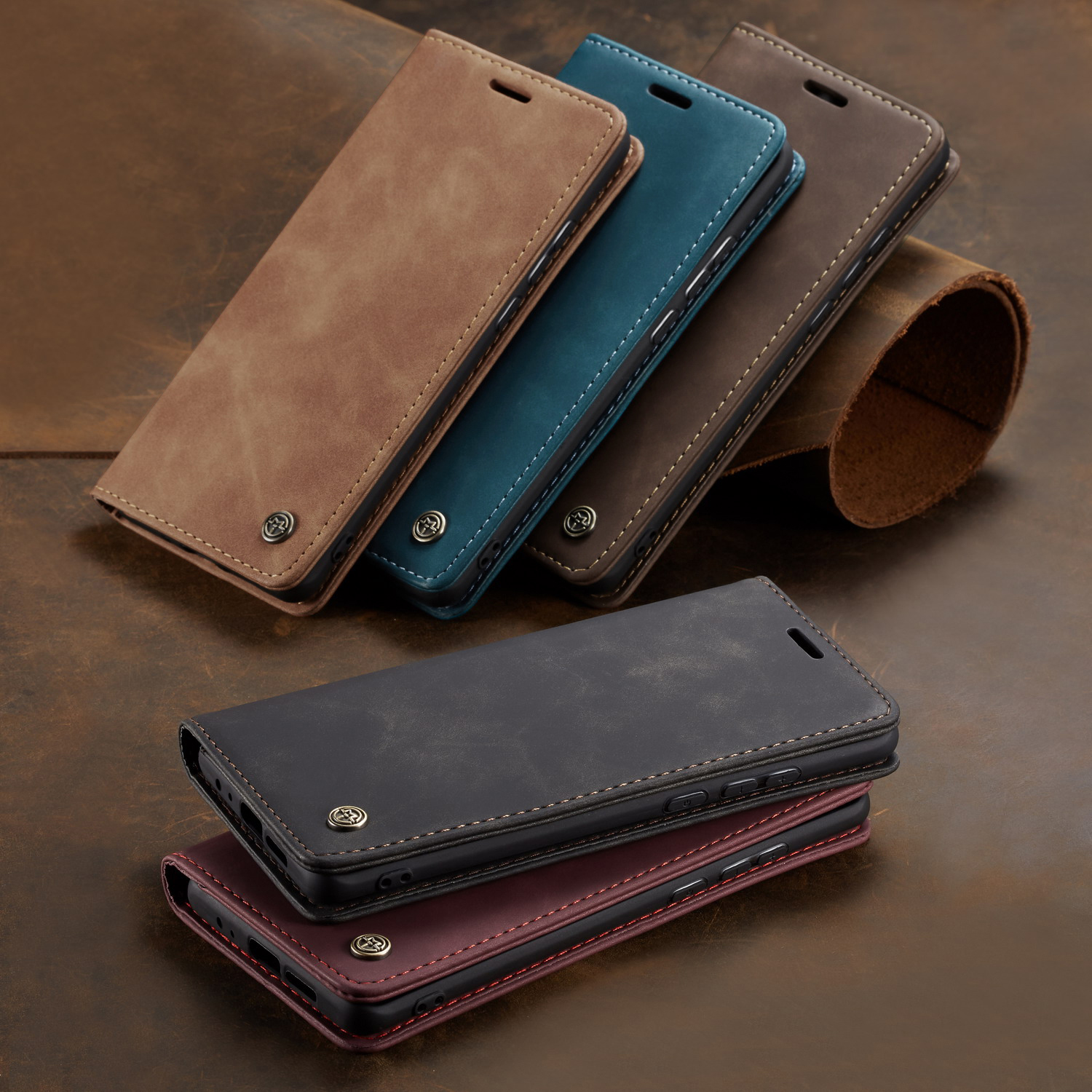 Caseme 013 Series Per Samsung Galaxy M10 Custodia In Pelle Retrò In Pelle Flip - Caffè