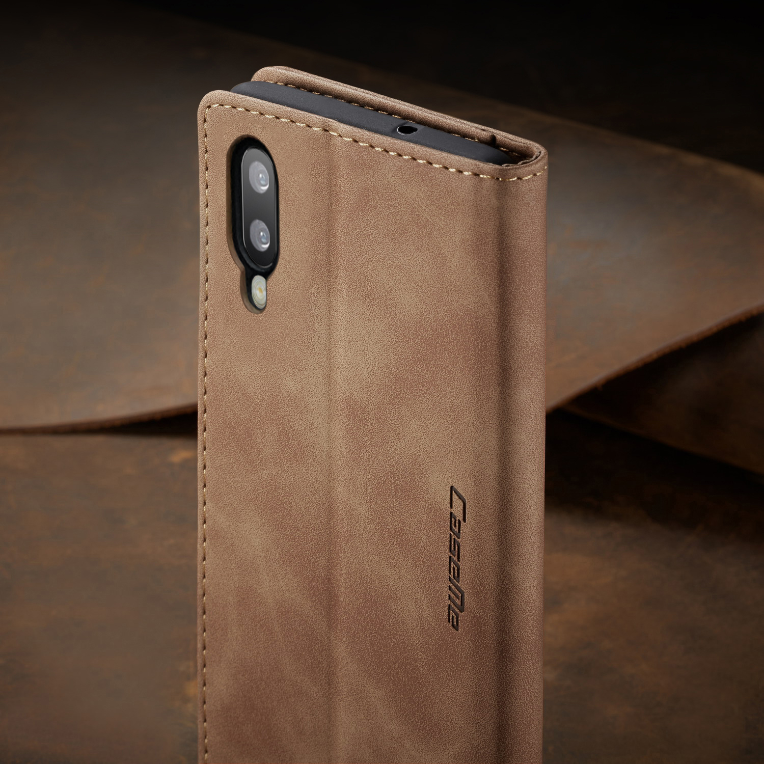 Caseme 013 Series Pour Samsung Galaxy M10 Rétro Flip Cuir - Café