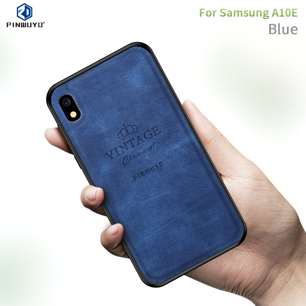 Pinwuyo Honorable Series PU en Cuir Enduit PC + TPU Hybride Pour Samsung Galaxy A10e - le Noir