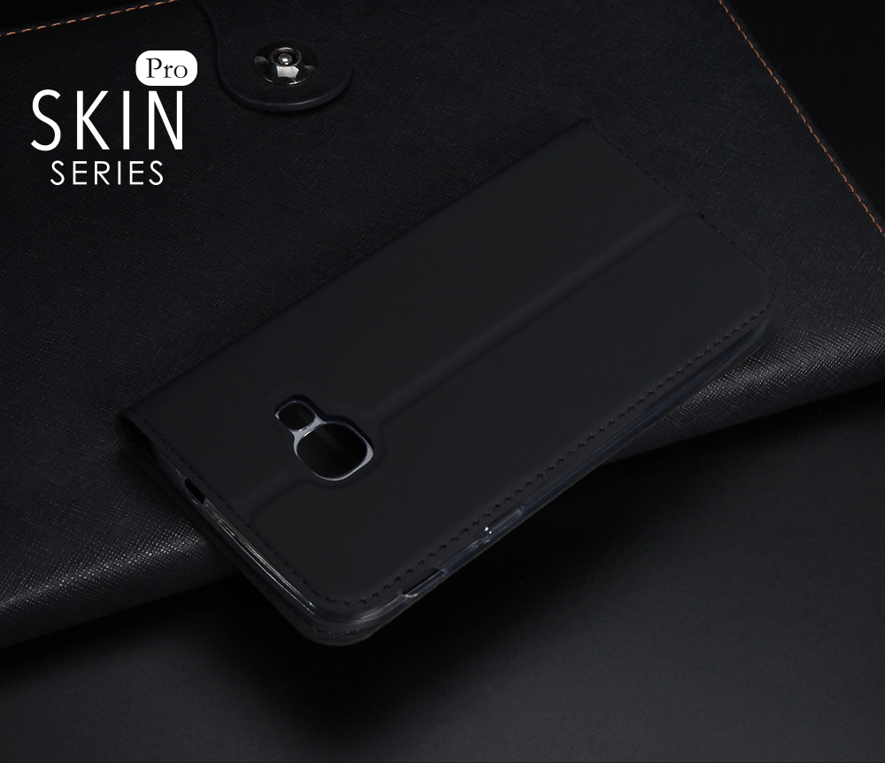 Dux Ducis Skin Pro-serie Anti-kollision PU Leder-telefonabdeckungsschale Mit Kartenhalter Für Samsung Galaxy Xcover 4s - Schwarz