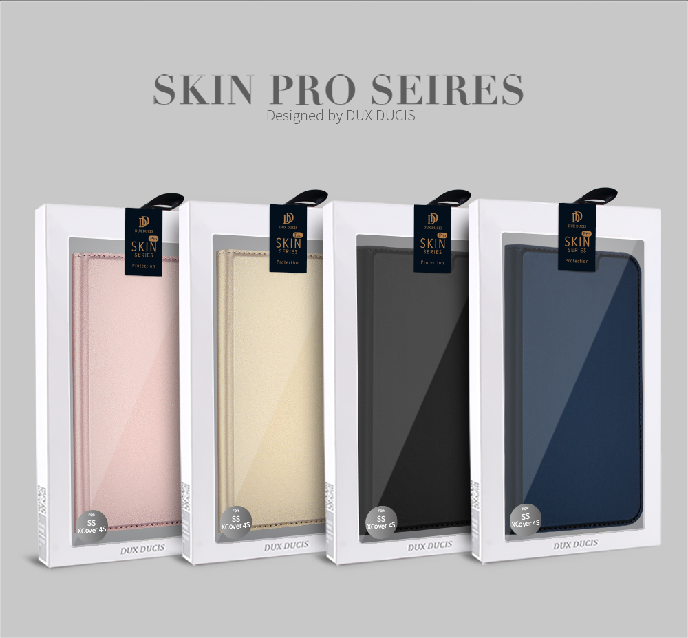 Dux Ducis Skin Pro Series Anti-Collision PU Кожаная Крышка Телефона с Держателем Карты Для Samsung Galaxy Xcover 4s - Черный