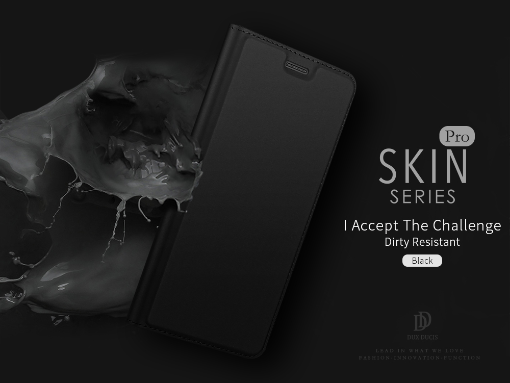 Dux Ducis Skin Pro Series Anti-Collision PU Кожаная Крышка Телефона с Держателем Карты Для Samsung Galaxy Xcover 4s - Черный