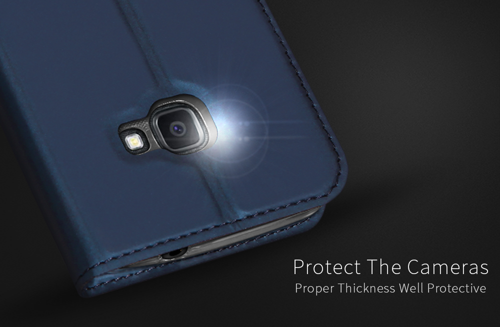 Dux Ducis Skin Pro Series Anti-Collision PU Кожаная Крышка Телефона с Держателем Карты Для Samsung Galaxy Xcover 4s - Черный