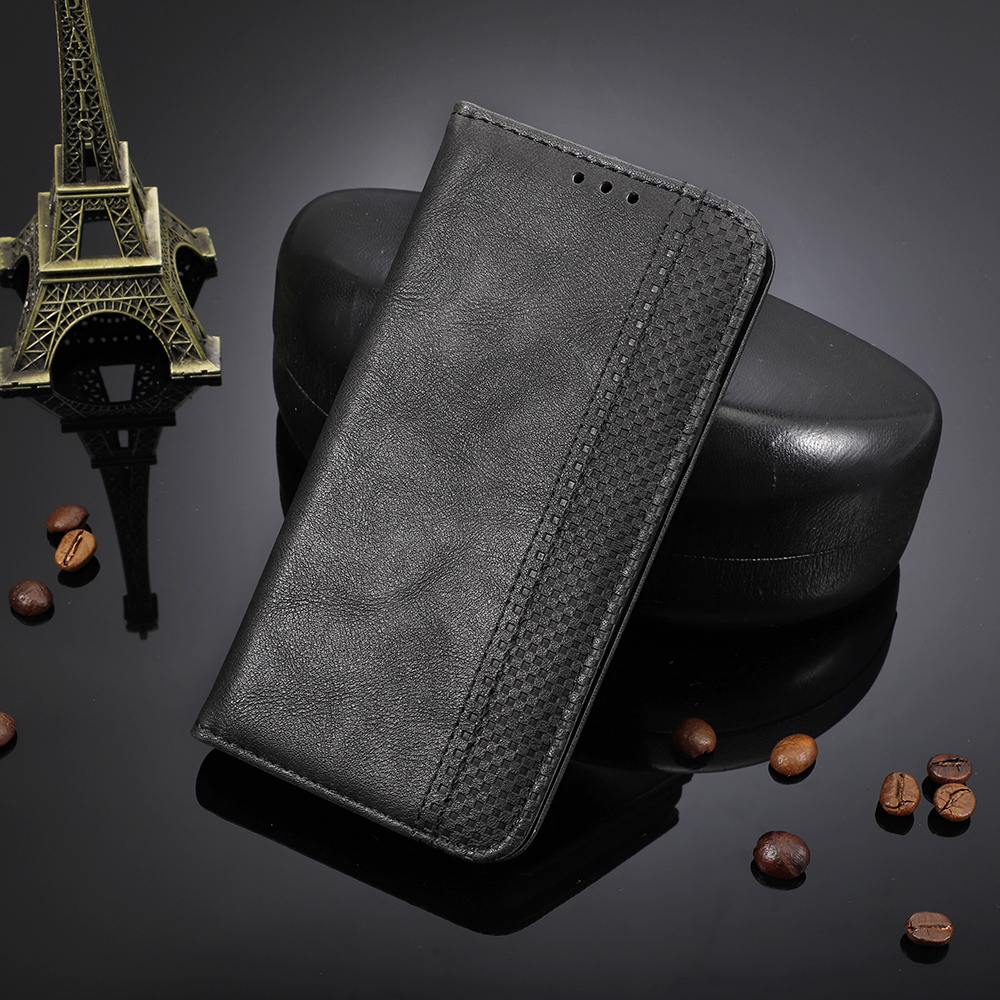 Estuche de Billetera de Cuero PU de Estilo Vintage de Estilo Automático Para Samsung Galaxy Note 10/Galaxy Note 10 5G - Negro