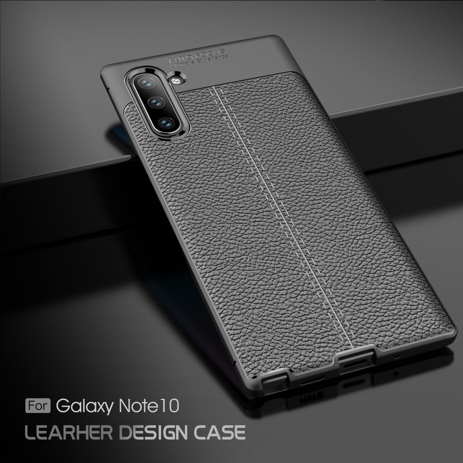 Litchi Texture TPU Case Para Samsung Galaxy Note 10/nota 10 5g - Preto