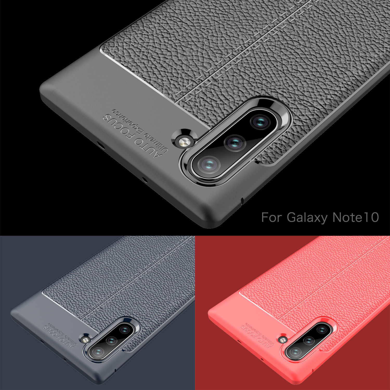 Litchi Texture TPU Case Para Samsung Galaxy Note 10/nota 10 5g - Preto