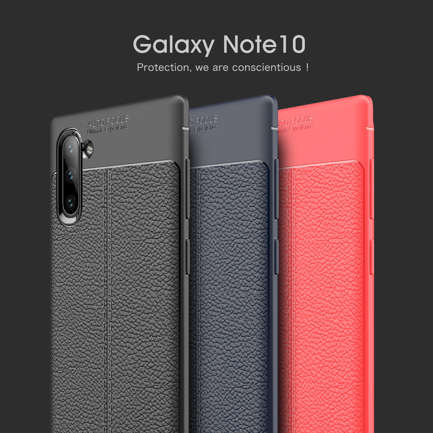 Litchi Texture TPU Case Para Samsung Galaxy Note 10/nota 10 5g - Preto