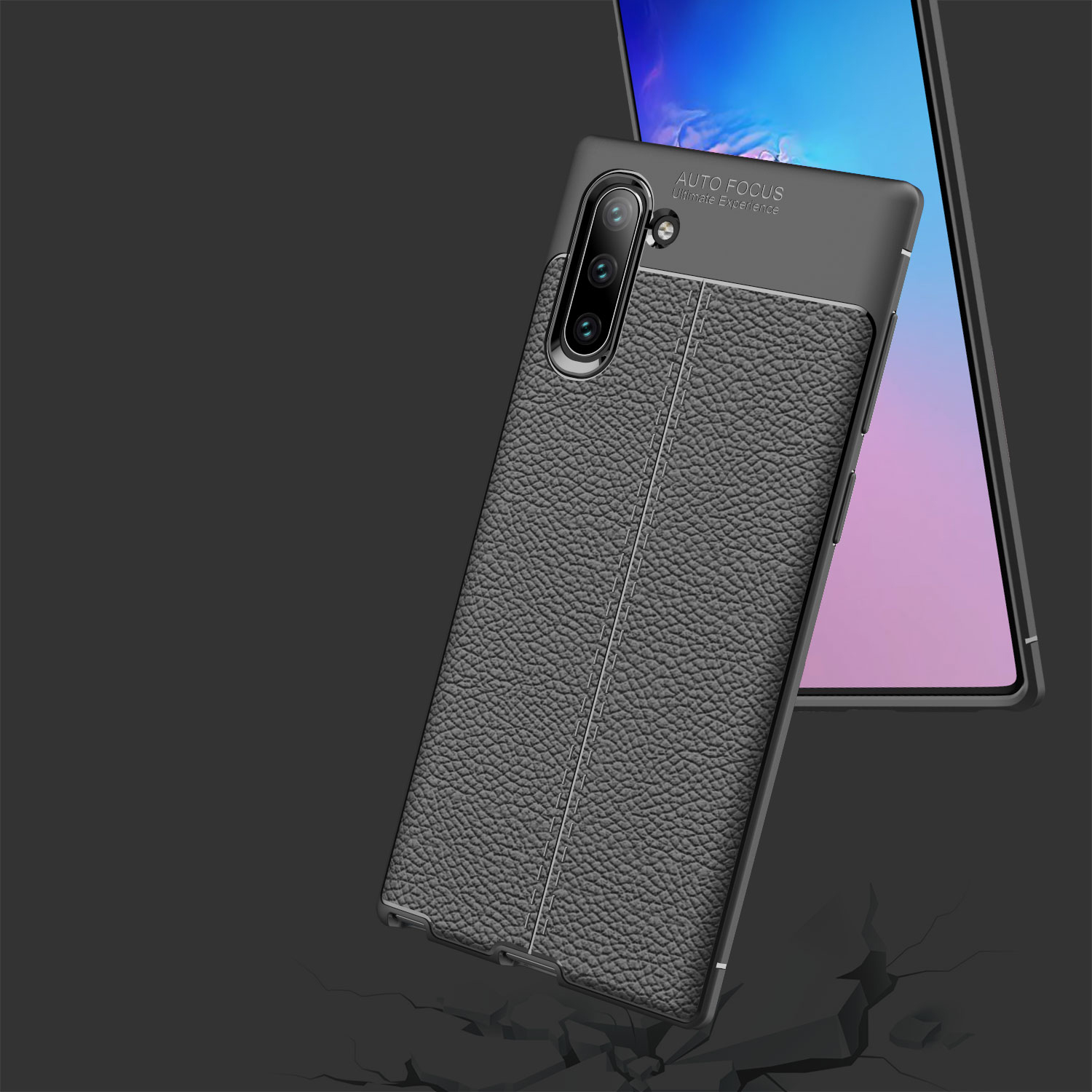 Case Litchi Texture TPU Pour Samsung Galaxy Note 10 / Note 10 5G - le Noir