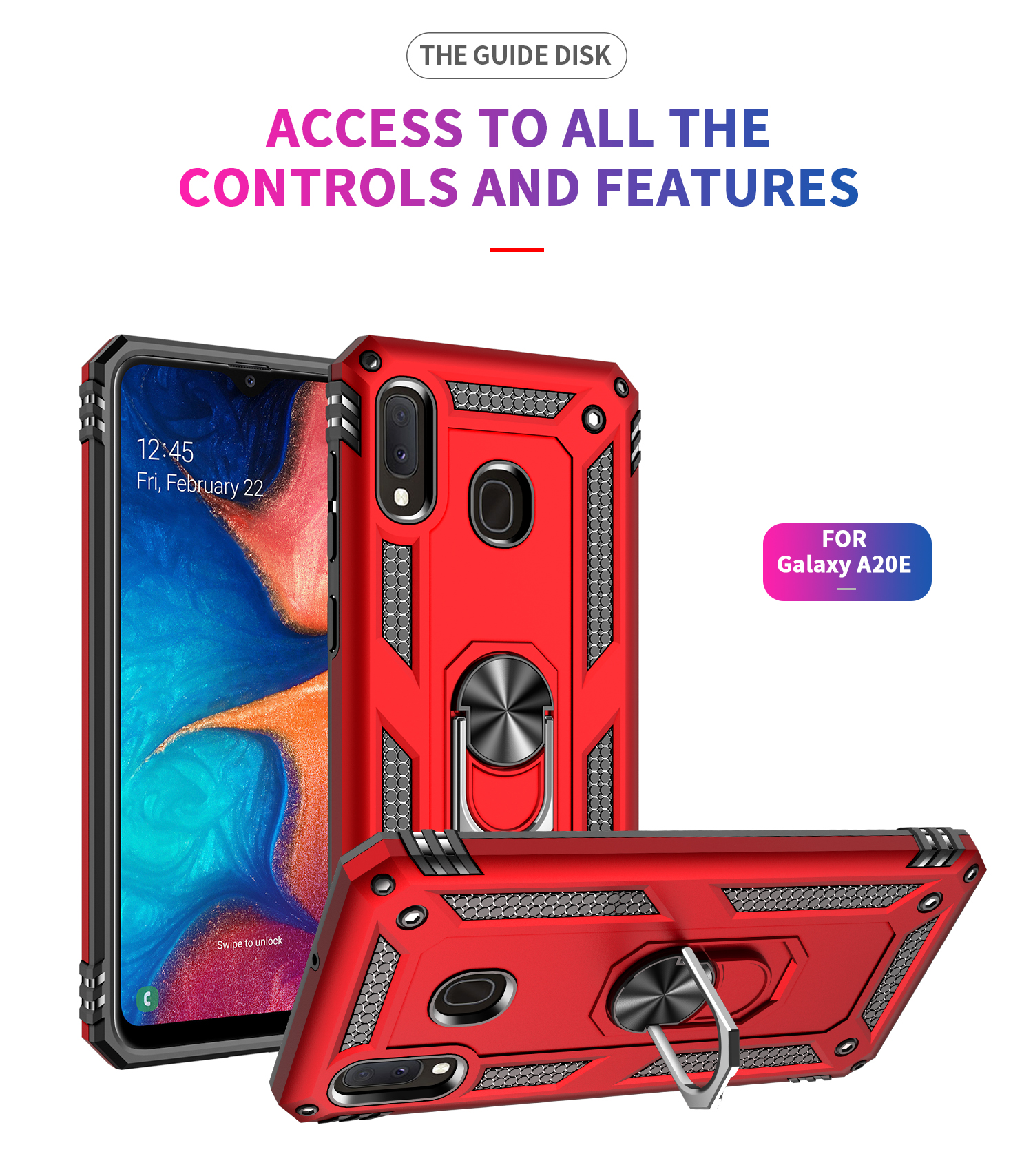 PC Híbrido PC TPU Kickstand Armour Case Shell Para Samsung Galaxy A20e - Prata