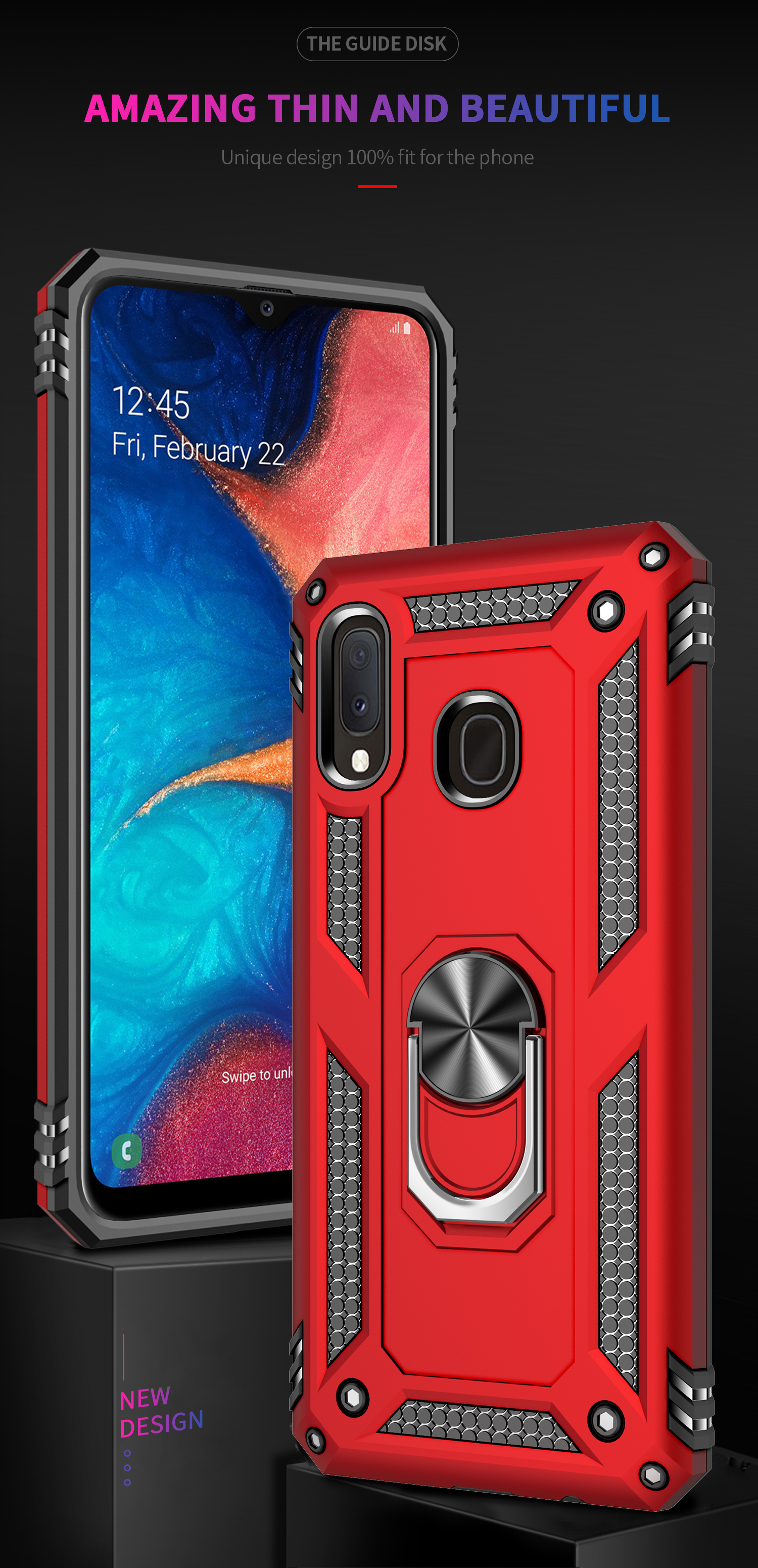 PC Híbrido PC TPU Kickstand Armour Case Shell Para Samsung Galaxy A20e - Prata