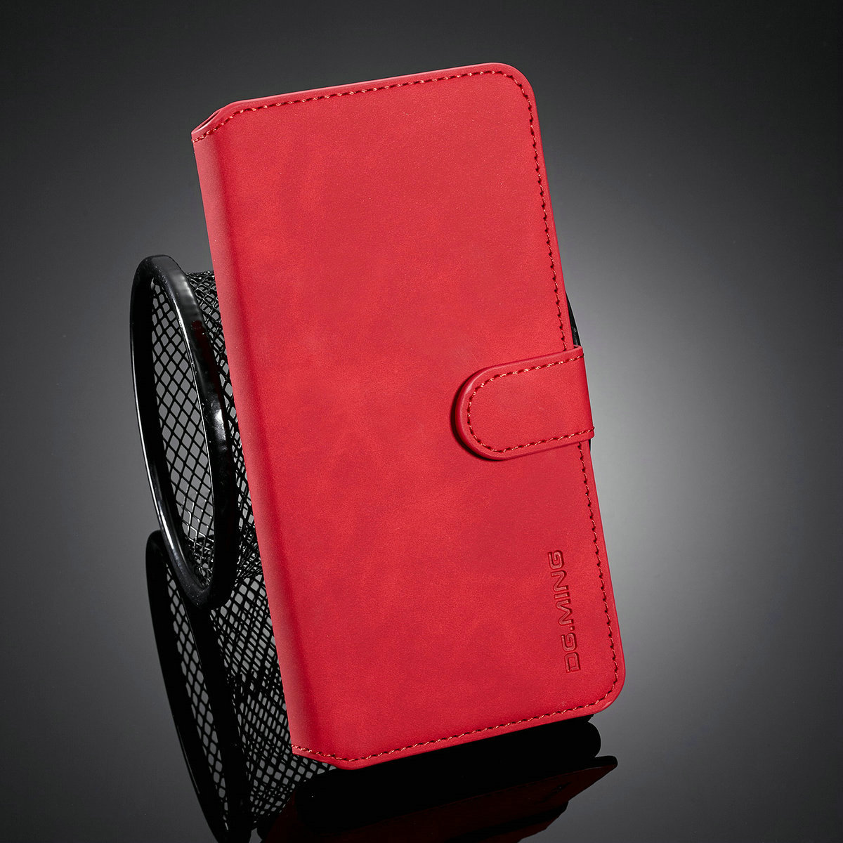 Dg. Ming Retro-Stil Lederwallet-Stand-Shell-Abdeckungsfall Für Samsung Galaxy S10 5G - Rot