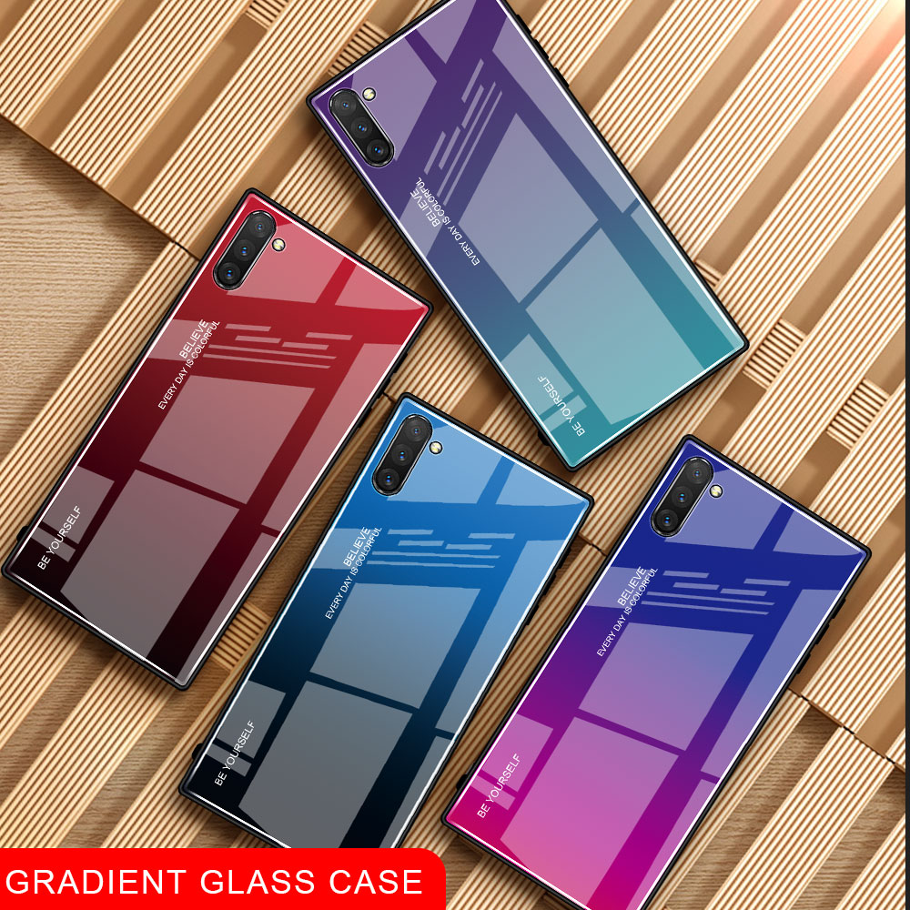 Glasfarbstil Glass + TPU -telefonabdeckung Shellabdeckung Für Samsung Galaxy Note 10 / Anmerkung 10 5g - Panda - Rot / Schwarz