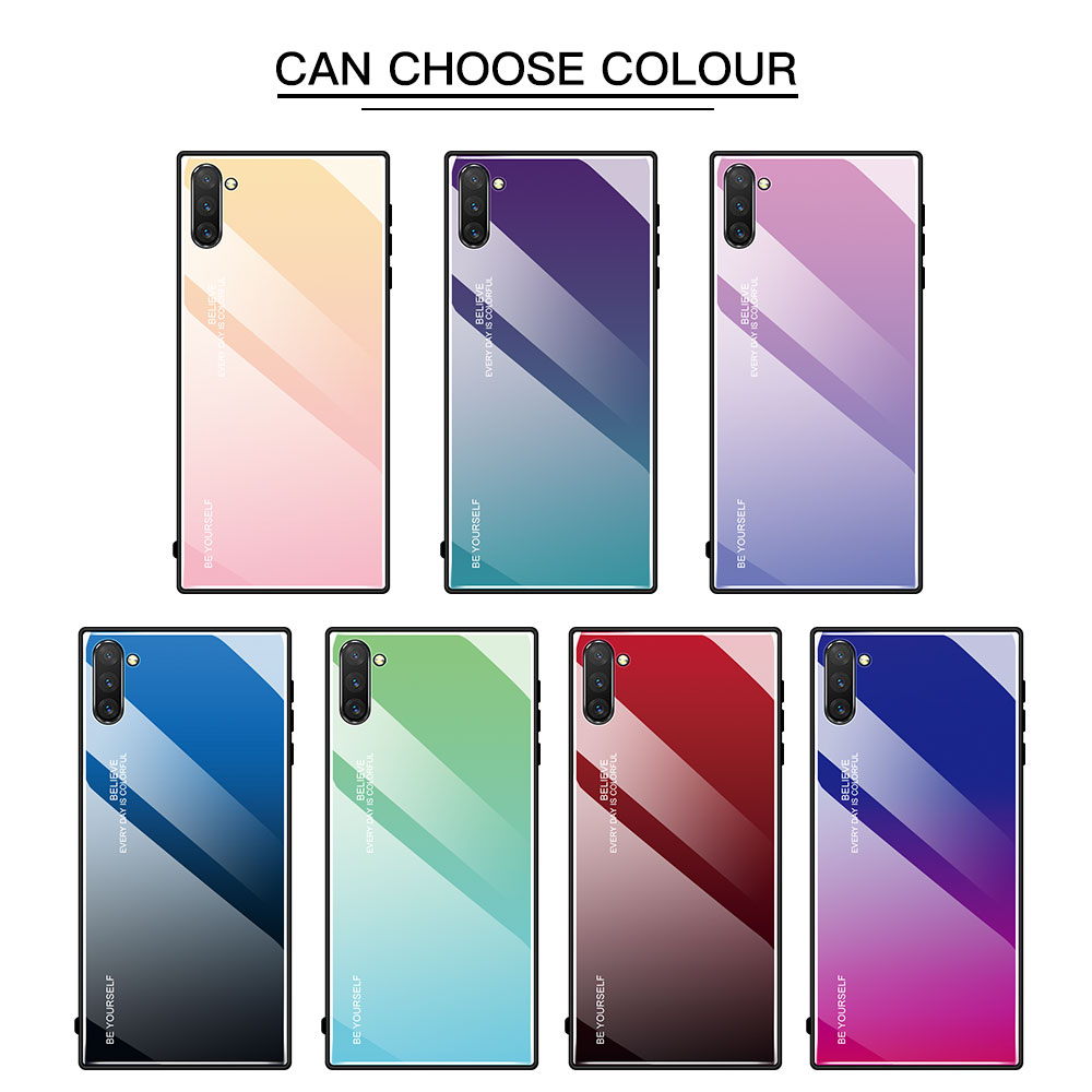 Градиент -стиль Стекло + TPU Phone Cover Cover Shell Для Samsung Galaxy Note 10 / Примечание 10 5G - Панда - Красный / Черный