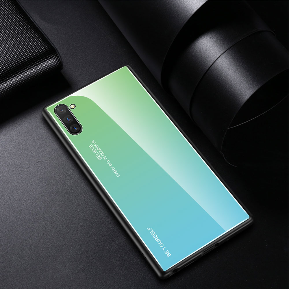 Градиент -стиль Стекло + TPU Phone Cover Cover Shell Для Samsung Galaxy Note 10 / Примечание 10 5G - Панда - Красный / Черный