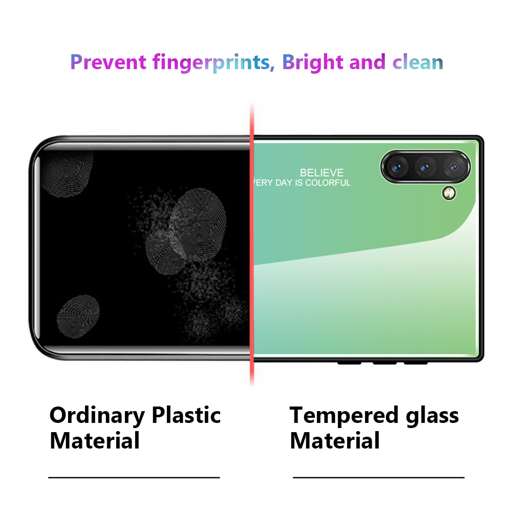 Glasfarbstil Glass + TPU -telefonabdeckung Shellabdeckung Für Samsung Galaxy Note 10 / Anmerkung 10 5g - Panda - Rot / Schwarz