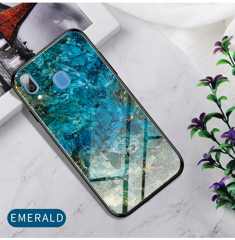 Case Híbrida de Vidrio + TPU Para Samsung Galaxy A20/A30 - Cielo Azul