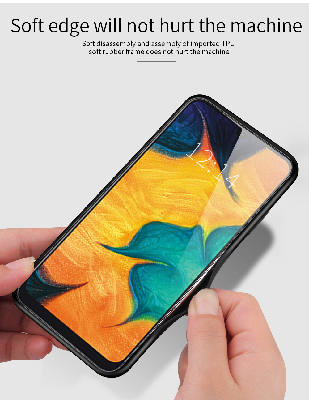 Glas + TPU Hybrid -hülle Für Samsung Galaxy A20/A30 - Himmelblau