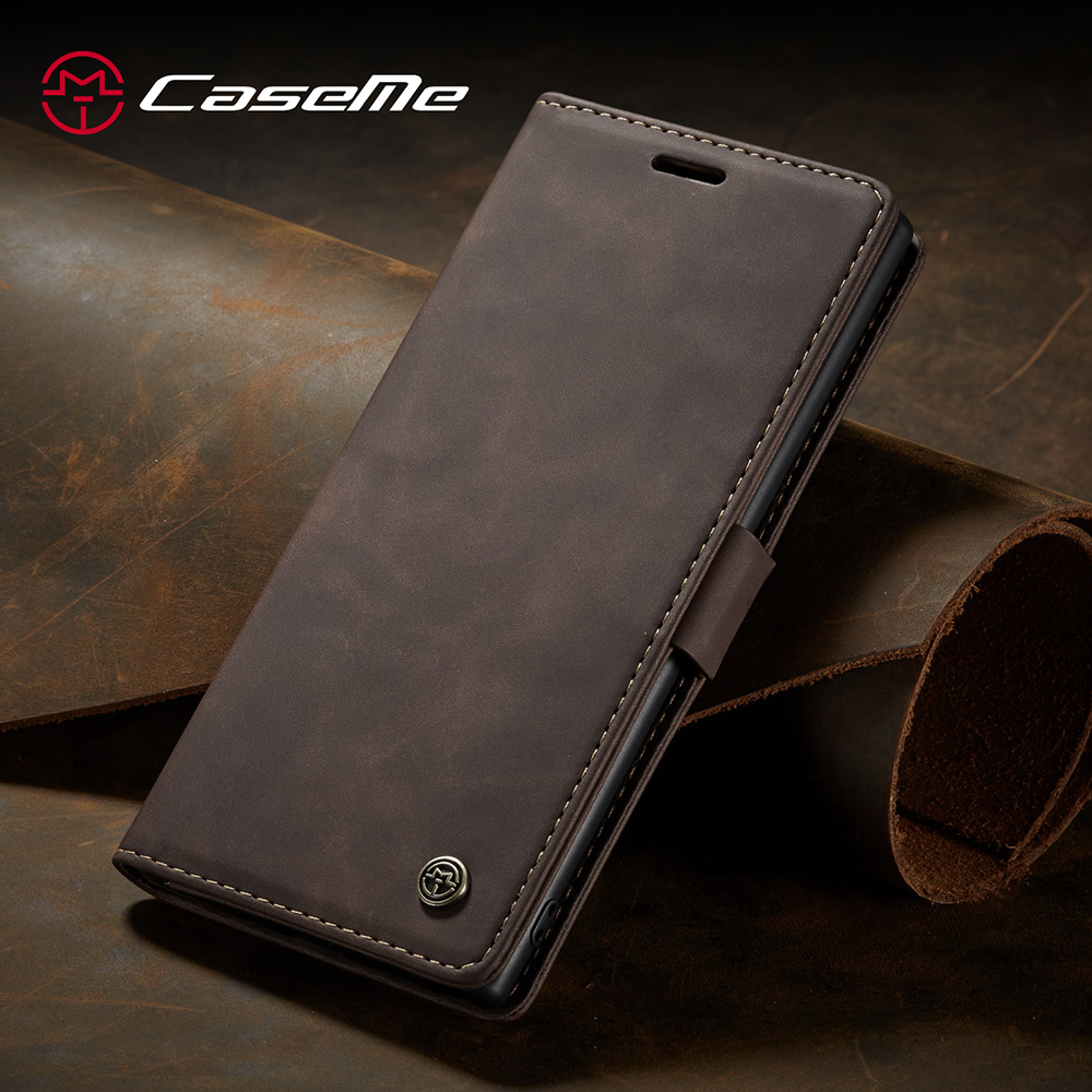 Casime 013 Series Auto-absorvido Flip Wallet Wallet Shell Para Samsung Galaxy Note 10 Plus / 10 Mais 5G - Preto