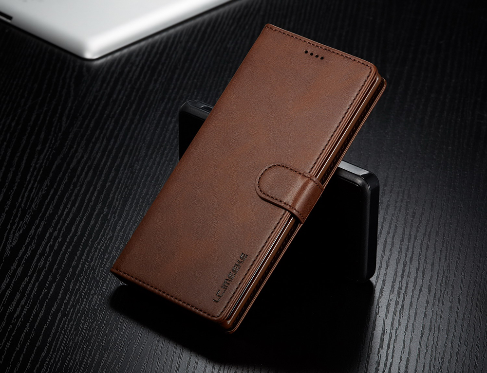 Lc. Imeeke PU Leder Schutz Flip Wallet -gehäuse Für Samsung Galaxy Note 10 Plus/Note 10 Plus 5G - Schwarz