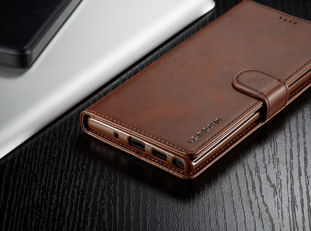 Lc. Imeeke PU Leder Schutz Flip Wallet -gehäuse Für Samsung Galaxy Note 10 Plus/Note 10 Plus 5G - Schwarz