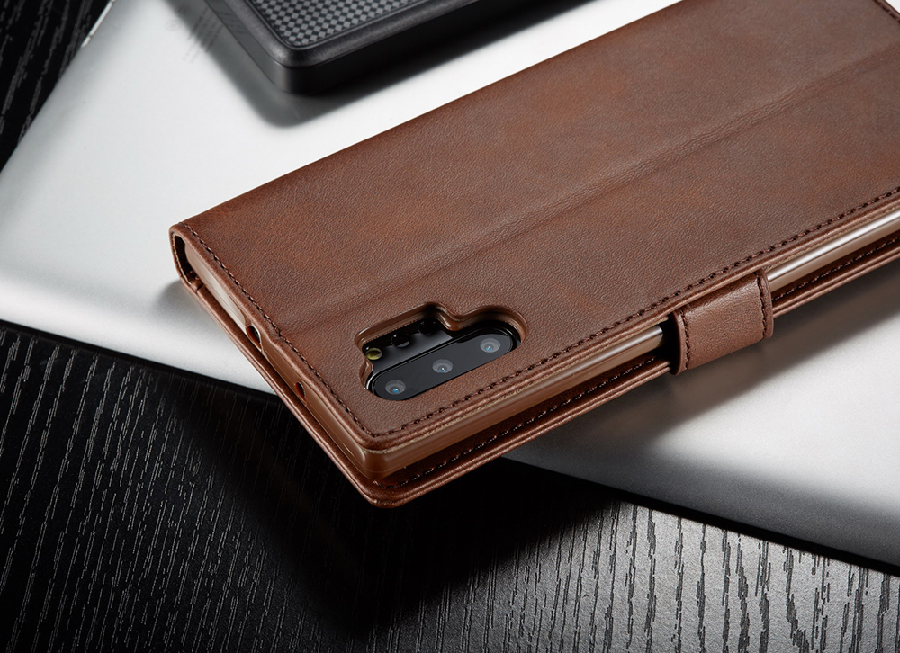 Lc. Imeeke PU Leder Schutz Flip Wallet -gehäuse Für Samsung Galaxy Note 10 Plus/Note 10 Plus 5G - Schwarz