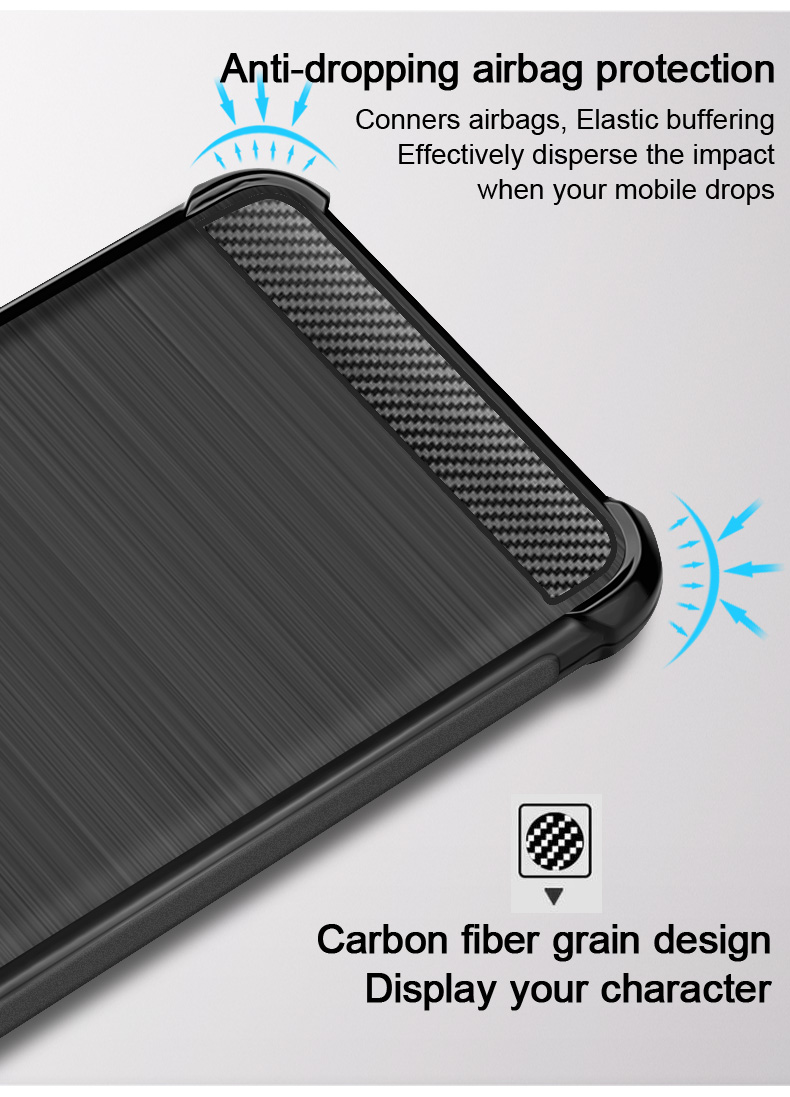 IMAK Vega Airbag Case de Fibra de Carbono TPU Phone Phone Shell Para Samsung Galaxy A10s