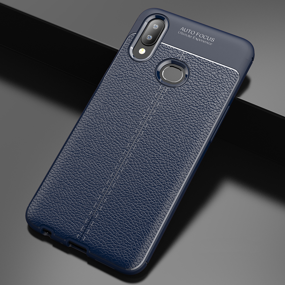 Case de Texture Litchi TPU Pour Samsung Galaxy A10s - le Noir