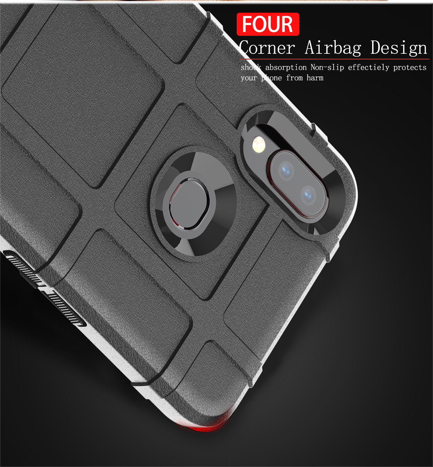 Case TPU de Piel Cuadrada de Cuadrícula Cuadrada a Prueba de Choque Para Samsung Galaxy A10s - Azul Oscuro