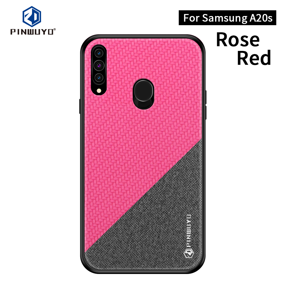 Pinwuyo Honor Series Drop-proof PU Lederbeschichtete Tpu-cover Für Samsung Galaxy A20s - Schwarz