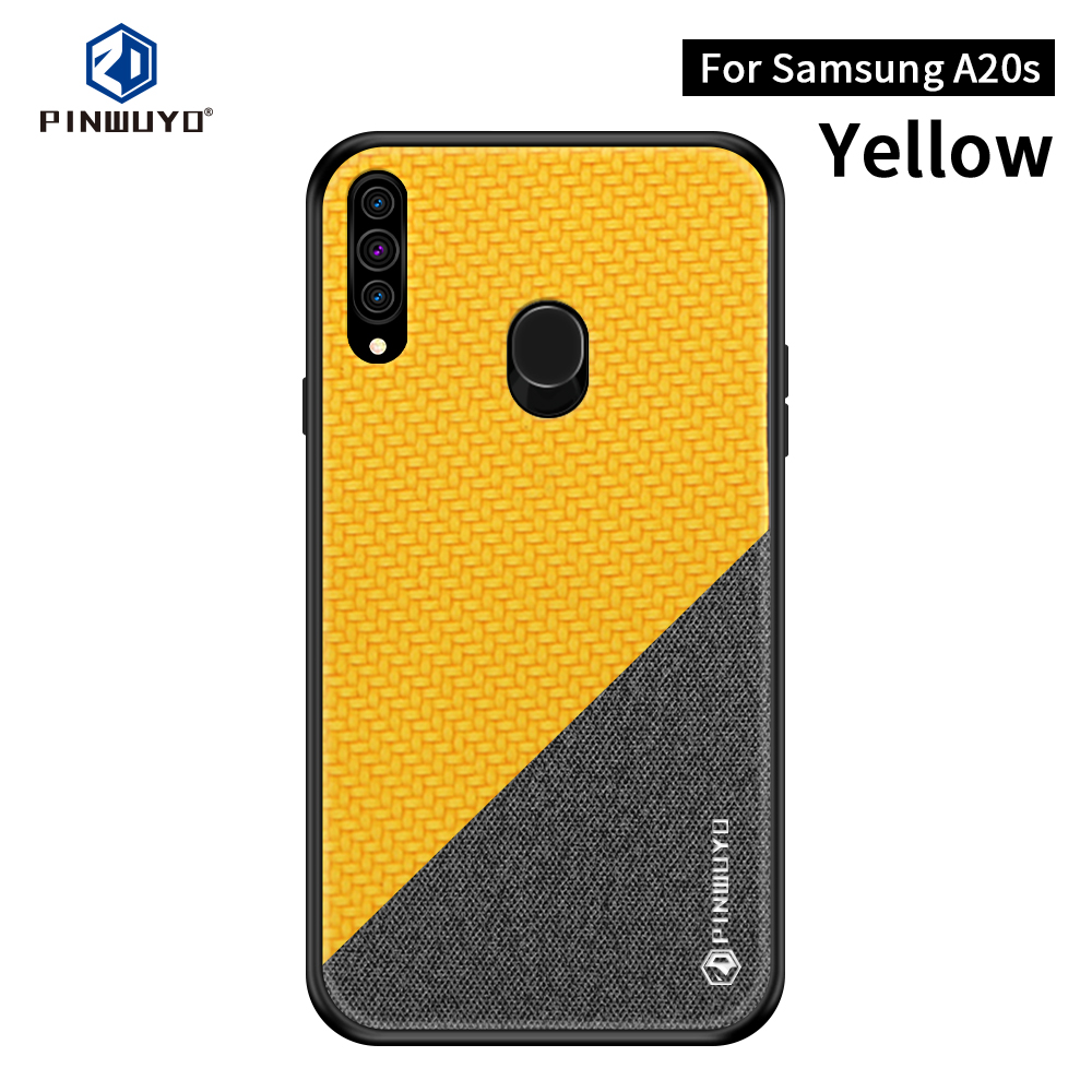 Pinwuyo Honor Series PU PU Cuero Cubierta de Cuero TPU Para Samsung Galaxy A20s - Negro