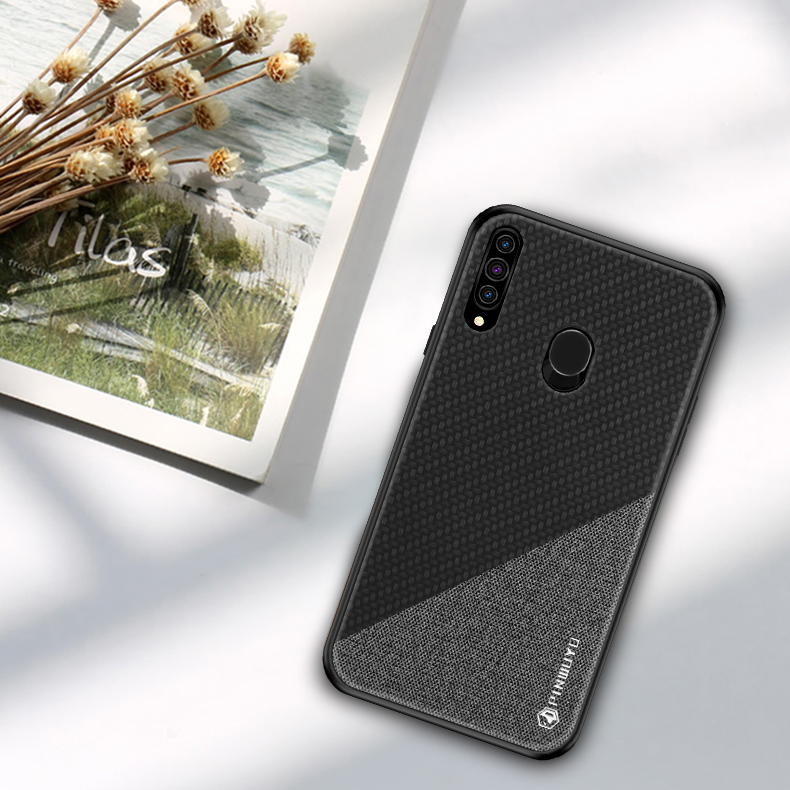 Pinwuyo Honor Series Drop-proof PU Lederbeschichtete Tpu-cover Für Samsung Galaxy A20s - Schwarz