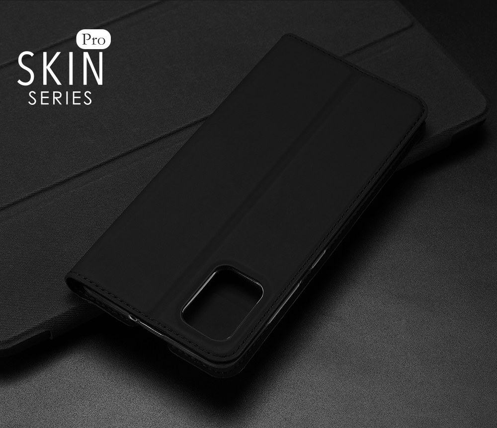 Dux Ducis Skin Pro Series Antiellowing Inner Flip Feether Case с Карточным Слотом Для Samsung Galaxy A51 - Синий