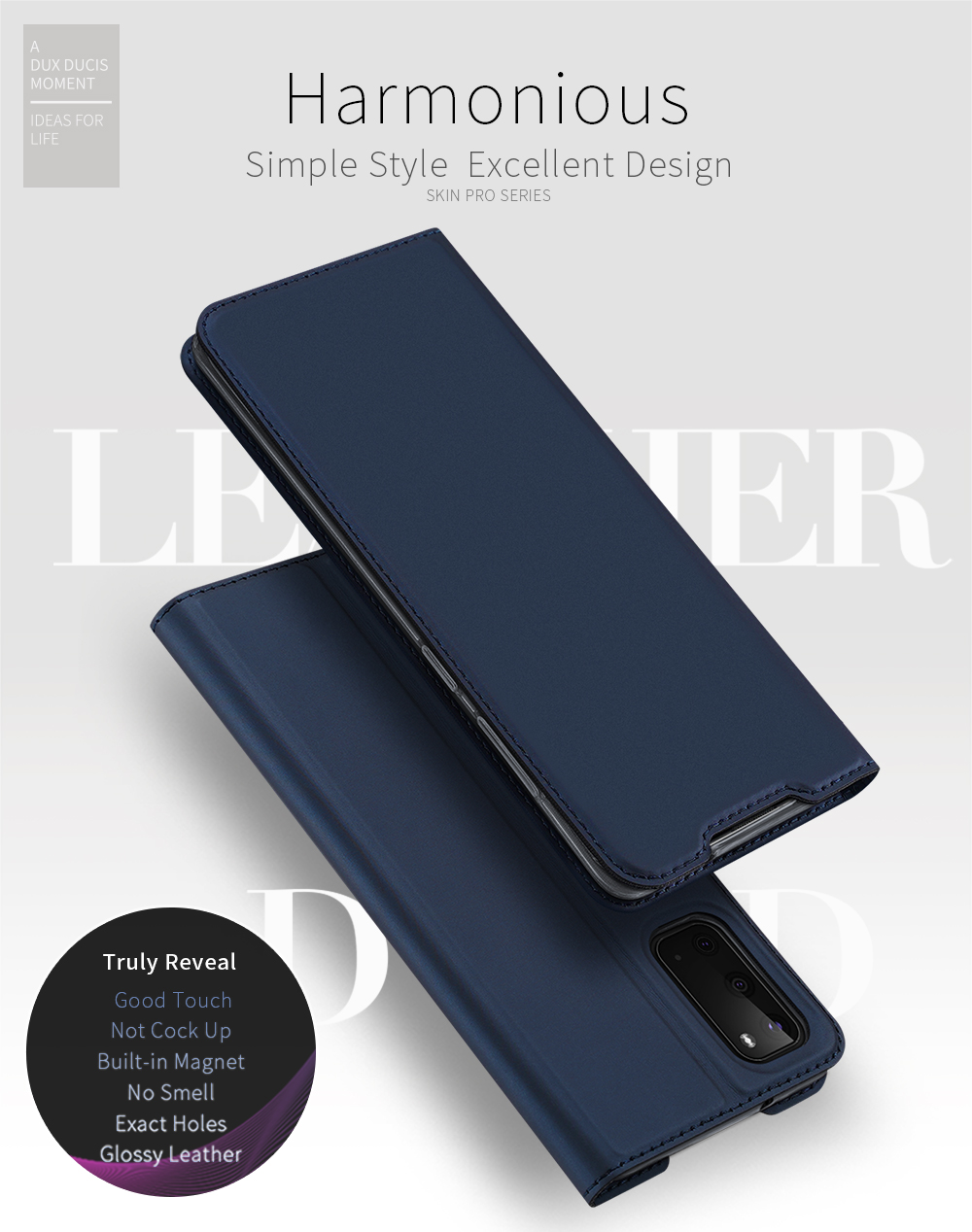 Dux Ducis Skin Pro Series Porta Della Scheda PU Peth Flip Follio Cover TPU Affronta TPU Custodia Per Samsung Galaxy S20 4G/S20 5G - Nero