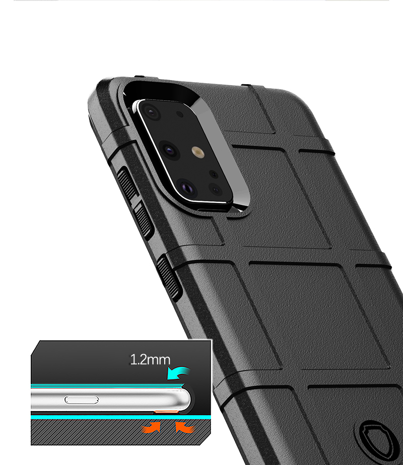 Rugged Shield Square Skin TPU Shell Für Samsung Galaxy S20 Plus - Schwarz