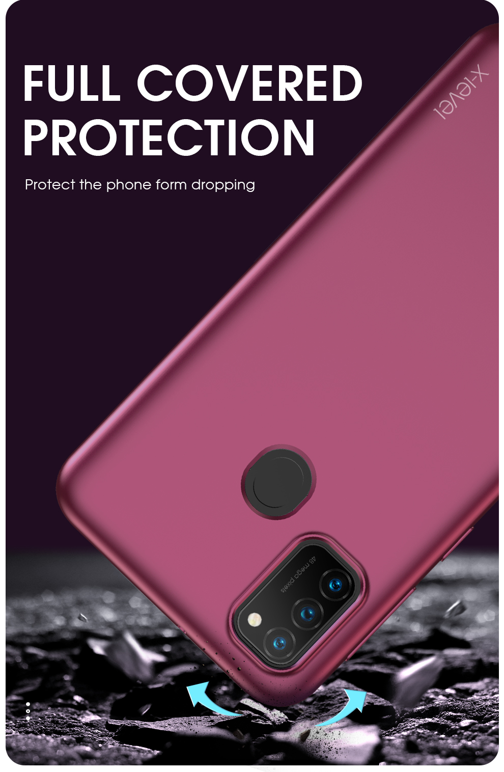 Serie di Guardiani di Livello x Ultra Slim TPU Cover Per Samsung Galaxy M21 / M30s - Vino Rosso