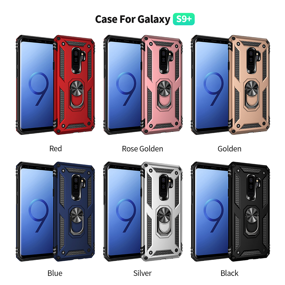 Armour PC+TPU Hybrid Shell Com Kickstand Para Samsung Galaxy S9 Plus/S9+ - Ouro