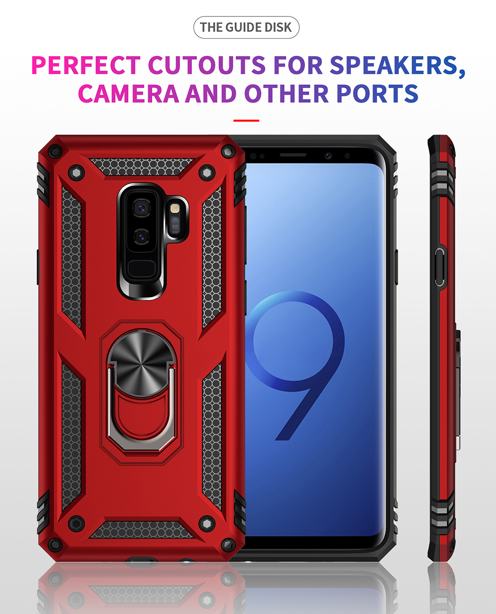 Rüstung PC+TPU Hybridschale Mit Kickstand Für Samsung Galaxy S9 Plus/S9+ - Rot