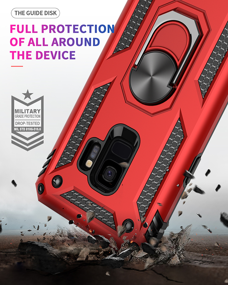 360 ° Rotation de Rotatif Kickstand Armor pc + Tpu Hybrid Phone Case Pour Samsung Galaxy S9 - le Noir