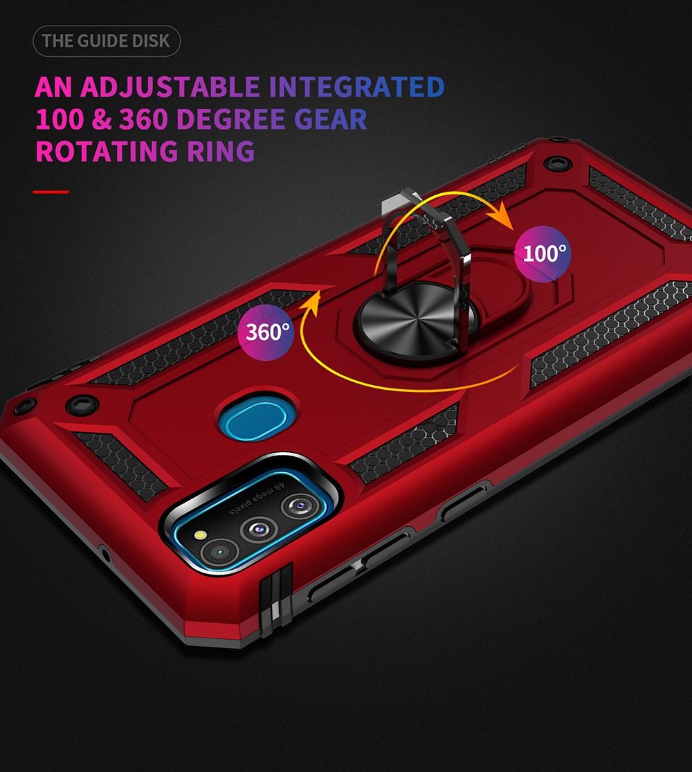 PC Ibrido PC TPU Kickstand Armatura Shell Per Samsung Galaxy M30s / M21 - Rosso